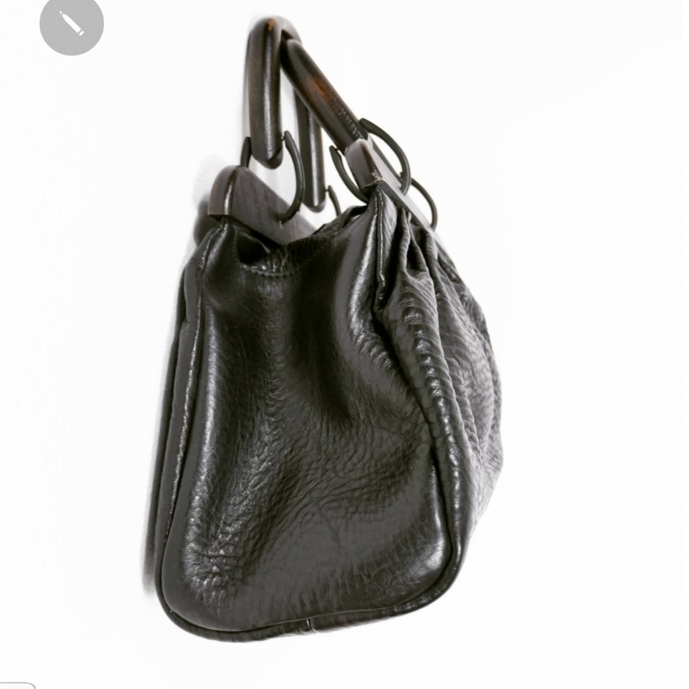Sale! Vintage  Gucci Tom Ford peopled leather wooden bag - Picture 5 of 5